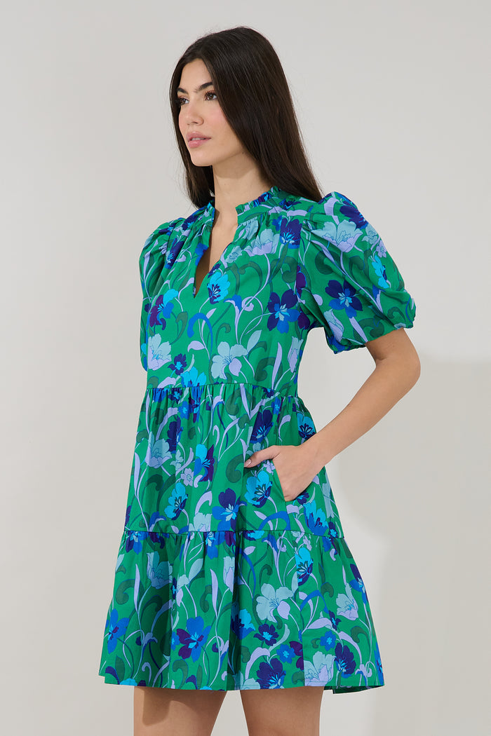 Jacey Babydoll Mini Dress Lomeli Floral