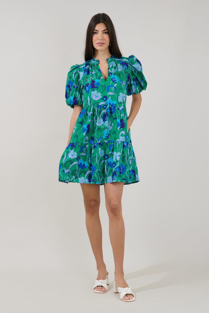 Jacey Babydoll Mini Dress Lomeli Floral