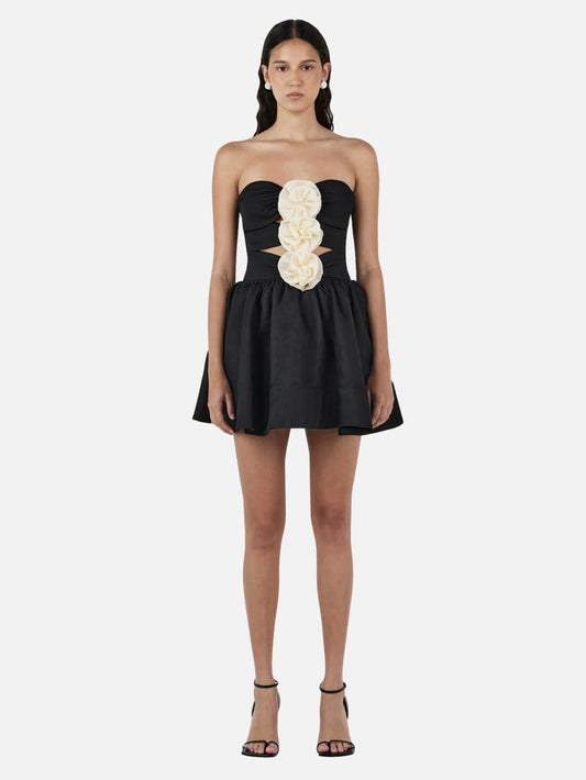 Hansen & Gretel | Jacquie Mini Dress - Black/Cream | Perlu