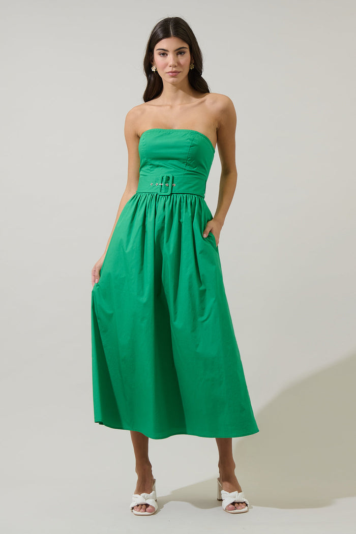 Janelle Strapless Midi Dress