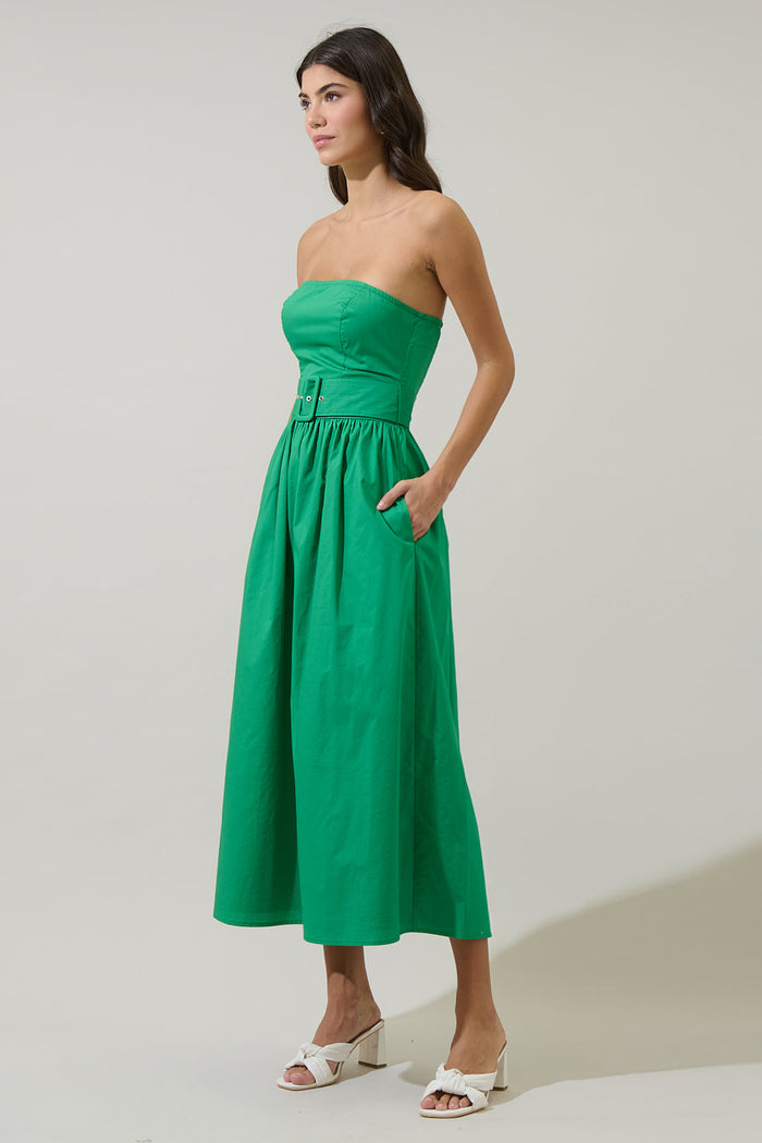Janelle Strapless Midi Dress