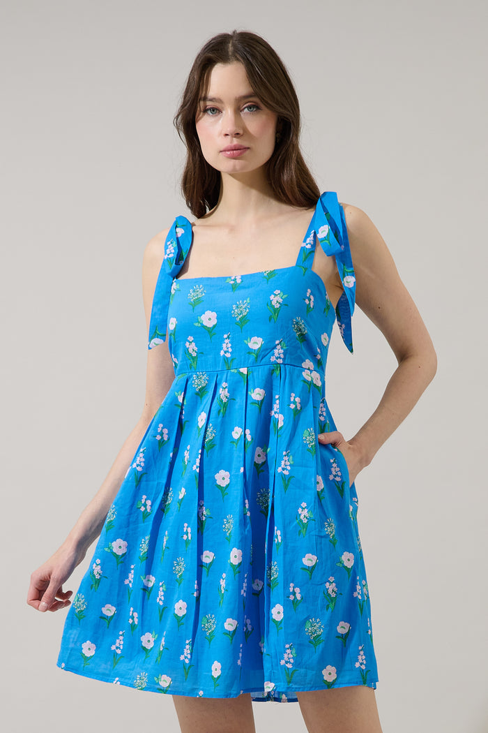 Jazleen Floral Gracia Pleated Mini Dress