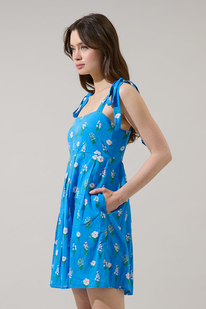 Jazleen Floral Gracia Pleated Mini Dress