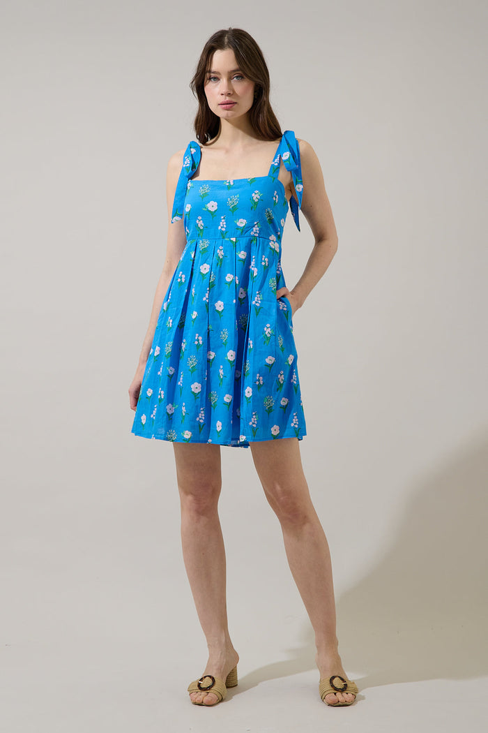 Jazleen Floral Gracia Pleated Mini Dress