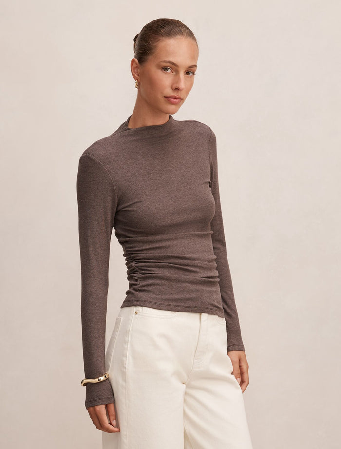 Josette Mock Neck Long Sleeve Top Forever New
