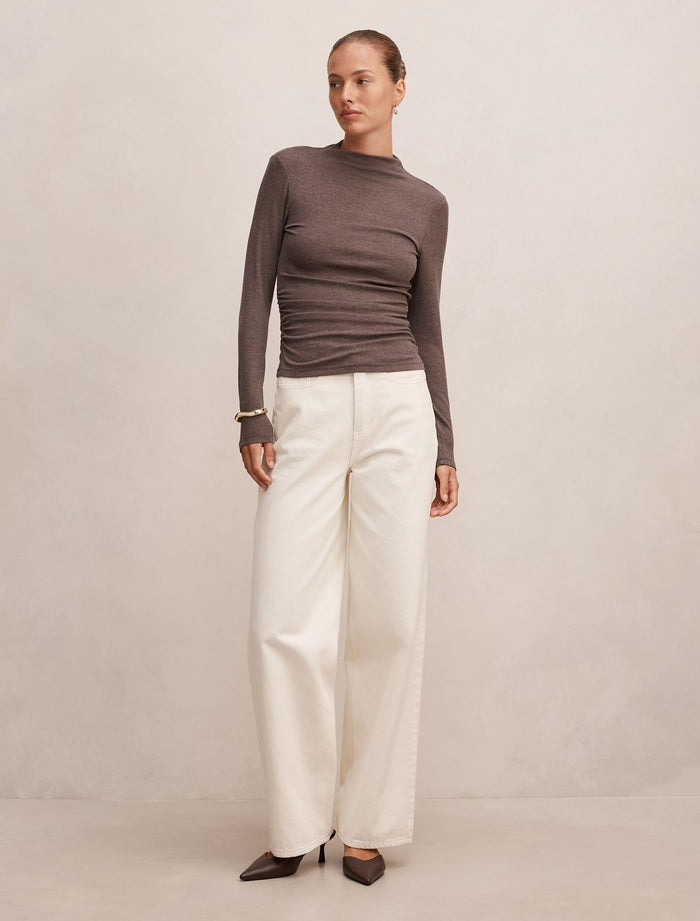 Josette Mock Neck Long Sleeve Top Forever New