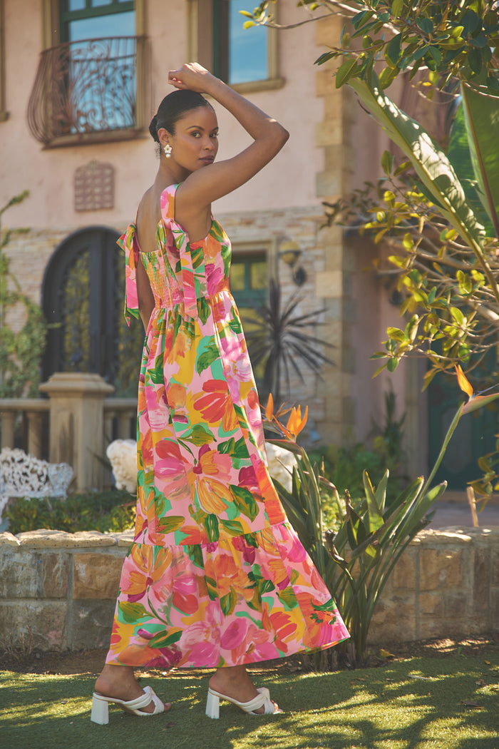 Jovana Floral Silda Smocked Maxi Dress