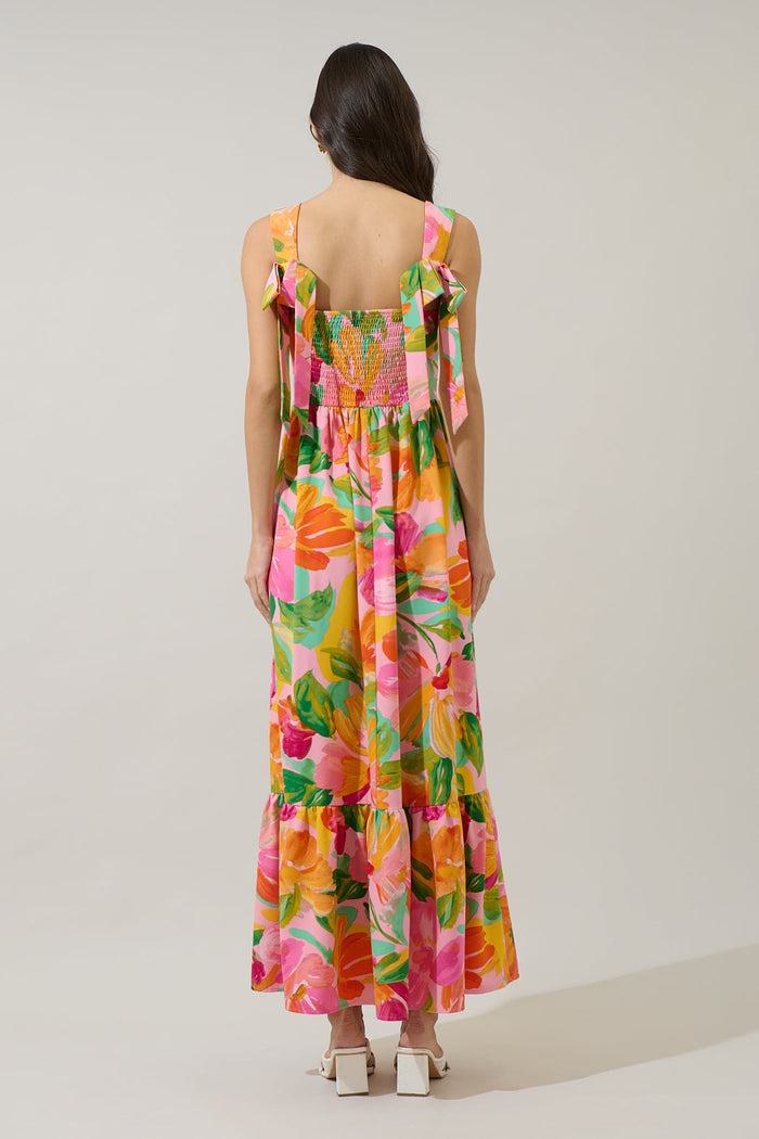 Jovana Floral Silda Smocked Maxi Dress