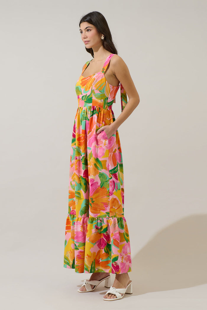 Jovana Floral Silda Smocked Maxi Dress
