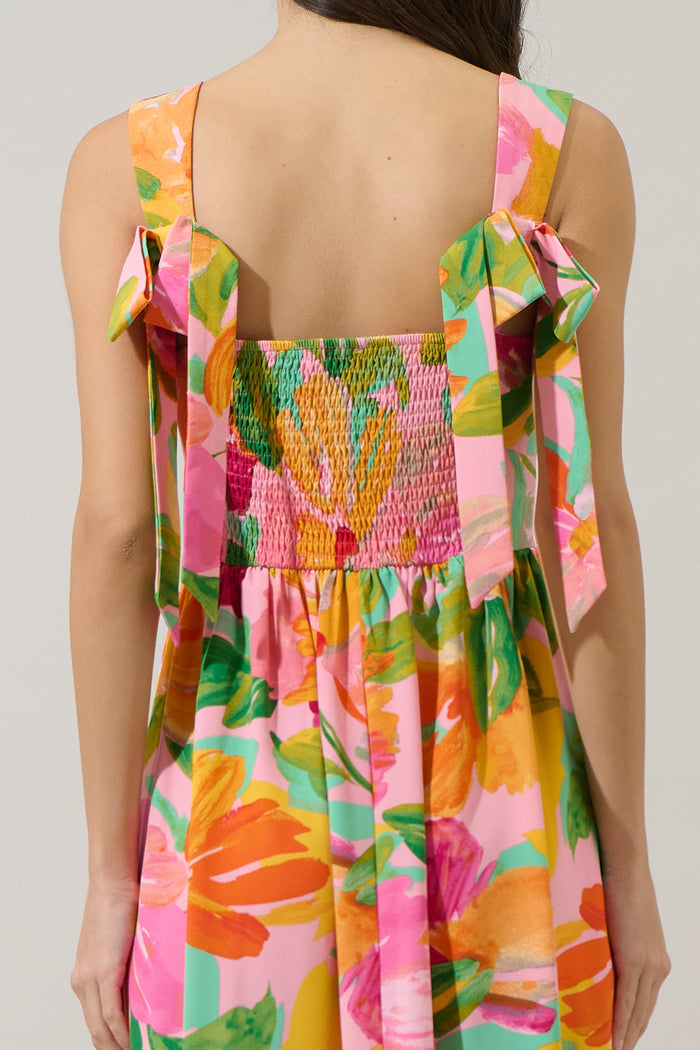 Jovana Floral Silda Smocked Maxi Dress