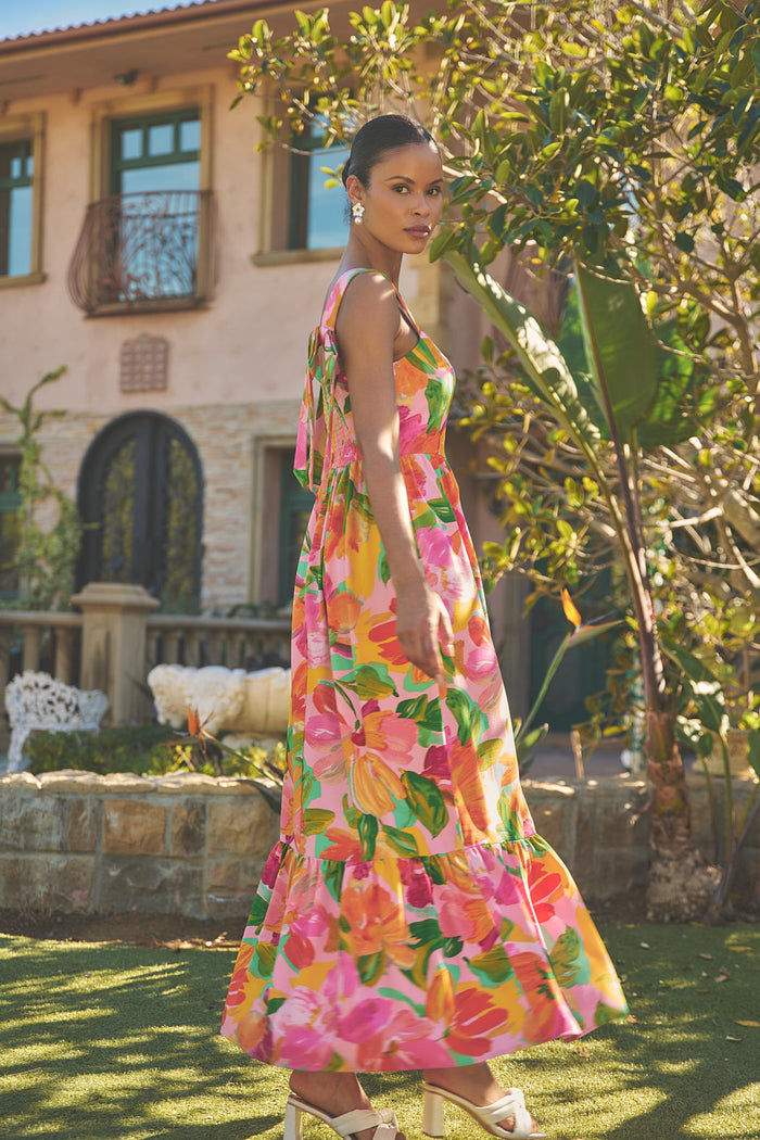 Jovana Floral Silda Smocked Maxi Dress