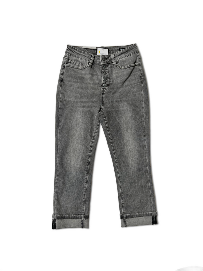 Judy Blue High Waist Dusty Charcoal Denim Capris