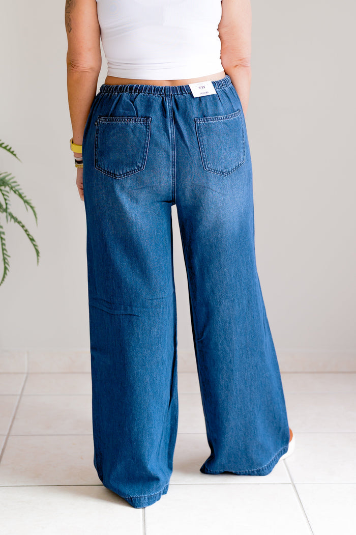 Judy Blue High Waist Featherweight Palazzo Wide Leg Jeans