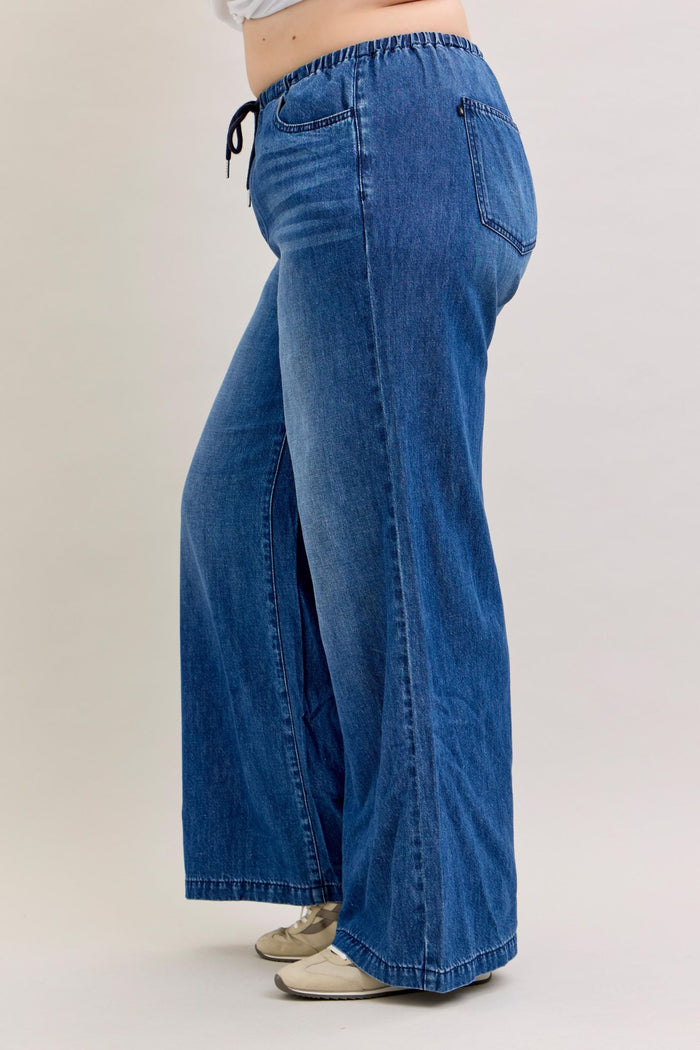 Judy Blue High Waist Featherweight Palazzo Wide Leg Jeans