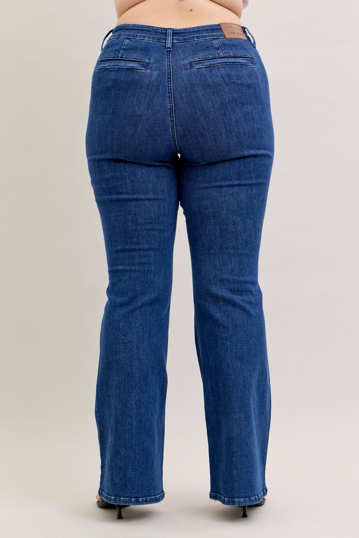 Judy Blue High Waist Flare with Patch Pocket Jeans
