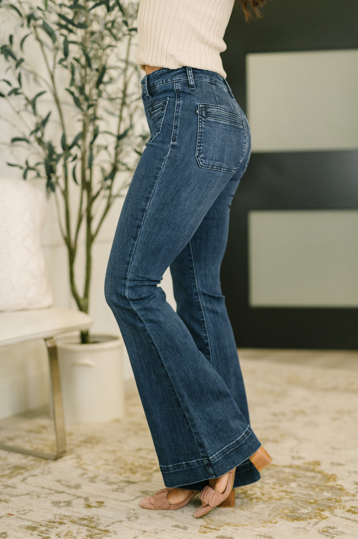 Judy Blue High Waist Flare with Vintage Pocket