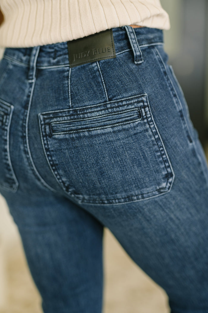 Judy Blue High Waist Flare with Vintage Pocket