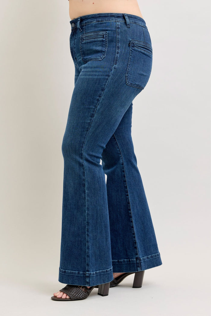 Judy Blue High Waist Flare with Vintage Pocket