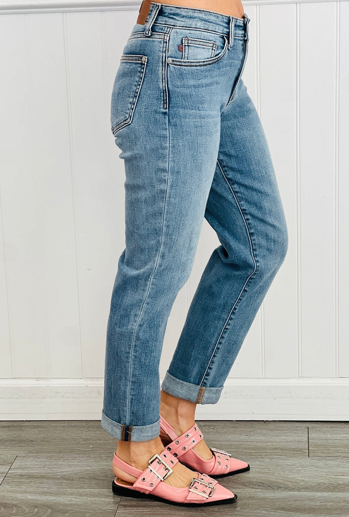 Judy Blue Mid Rise Classic Boyfriend Jeans