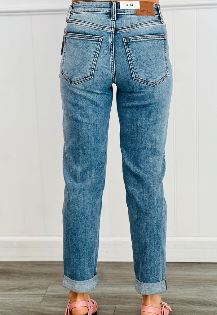 Judy Blue Mid Rise Classic Boyfriend Jeans