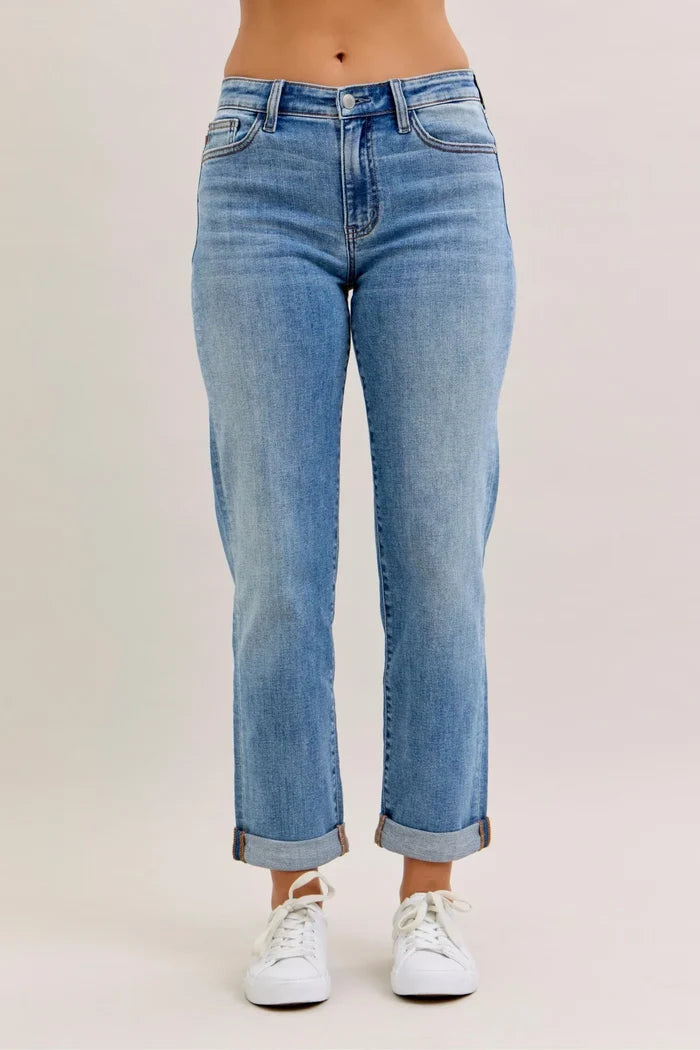 Judy Blue Mid Rise Classic Boyfriend Jeans
