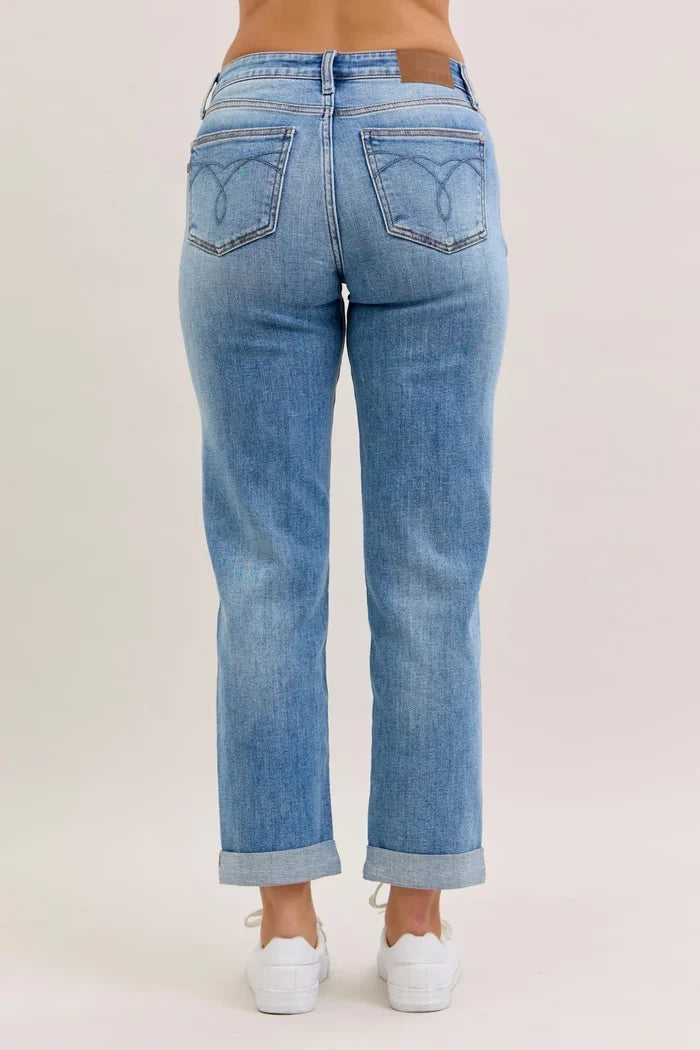 Judy Blue Mid Rise Classic Boyfriend Jeans