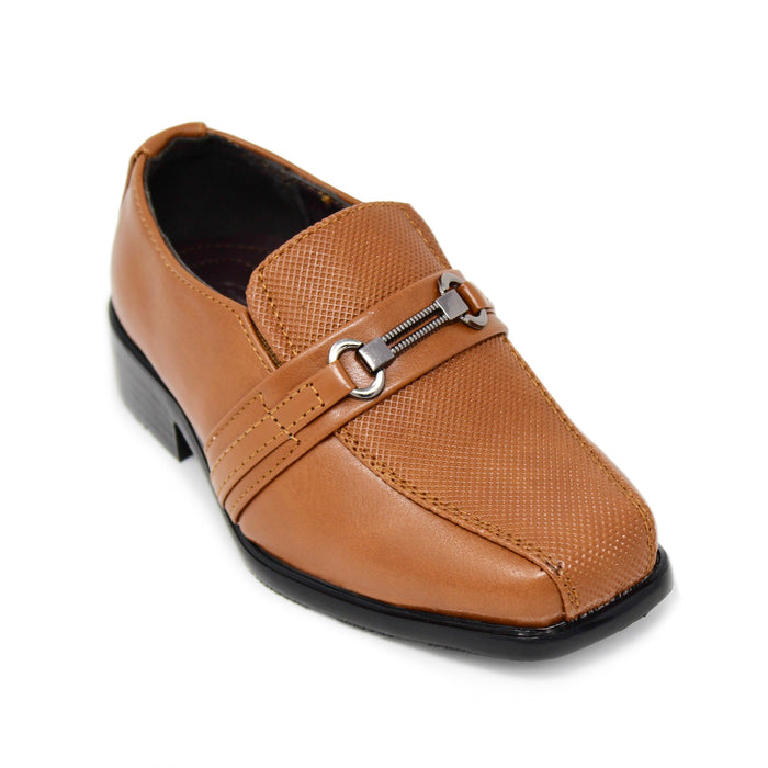 Junior Slip-on Dress Loafers w/ Bit Buckle- Honey