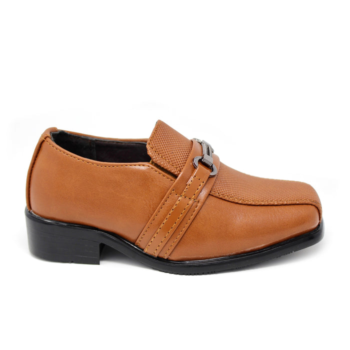 Junior Slip-on Dress Loafers w/ Bit Buckle- Honey