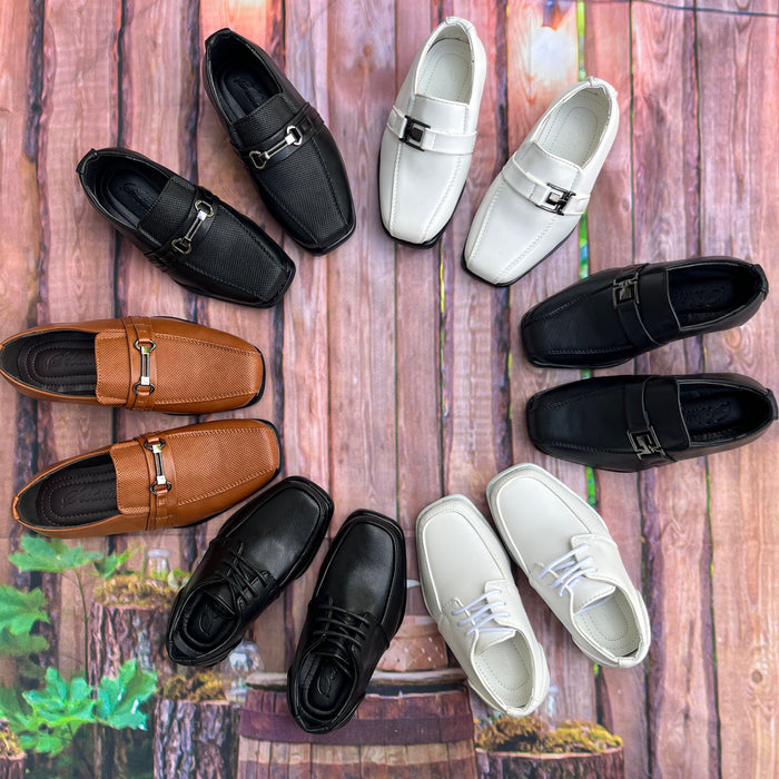 Junior Slip-on Dress Loafers w/ Bit Buckle- Honey