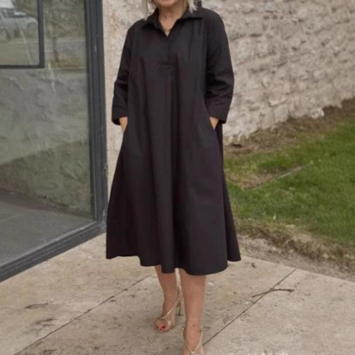 Kaela - Robe Décontractée Unie pour Femmes avec Poches Pratiques