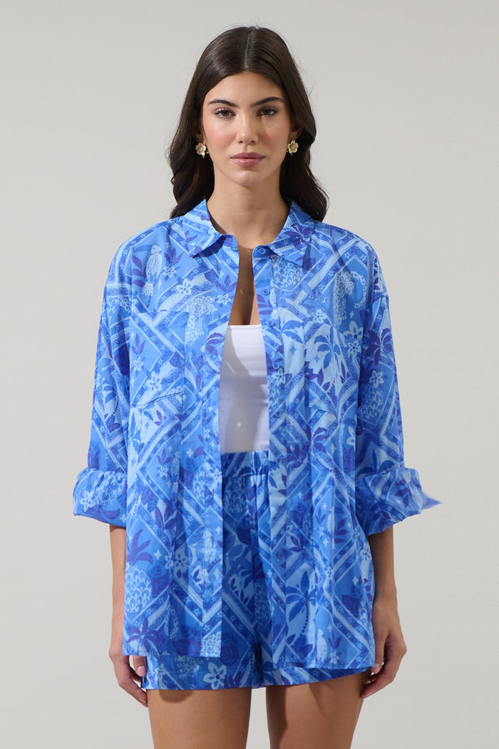 Kaidy Tropical Boyfriend Button Down Shirt