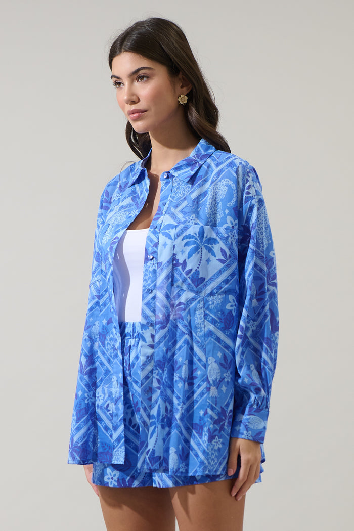 Kaidy Tropical Boyfriend Button Down Shirt