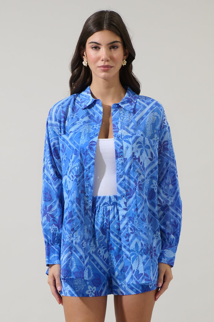 Kaidy Tropical Boyfriend Button Down Shirt