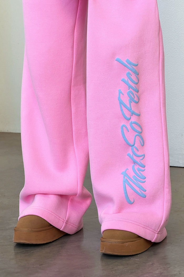 Kaile Wide Leg Sweatpants - Pink