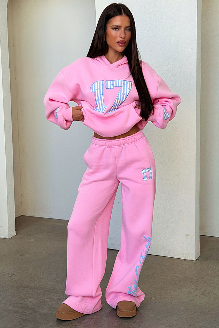 Kaile Wide Leg Sweatpants - Pink