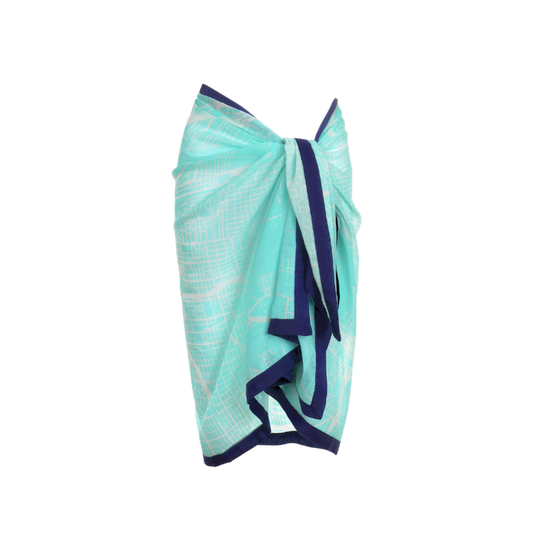 Kansas City Teal Town Swim Sarong