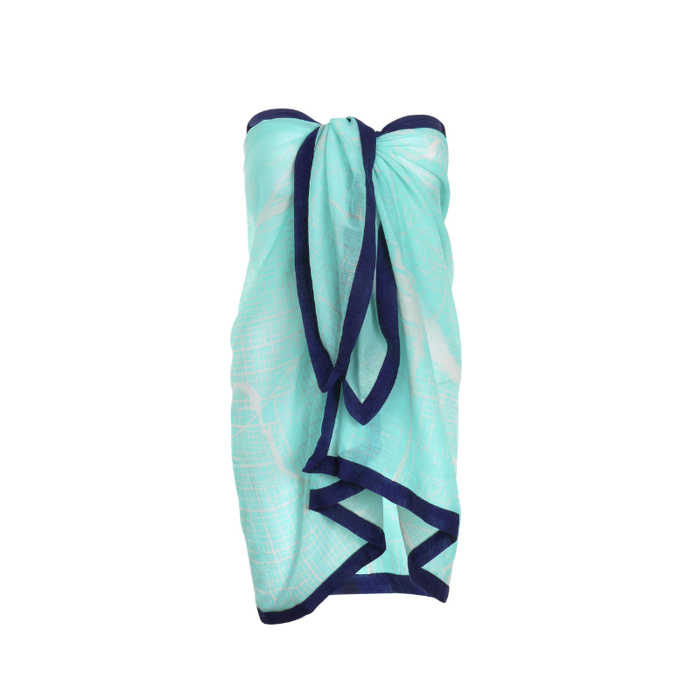 Kansas City Teal Town Swim Sarong