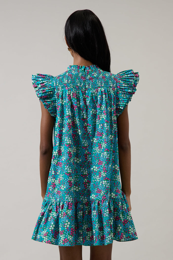 Karela Blossom Rhona Smocked Mini Dress