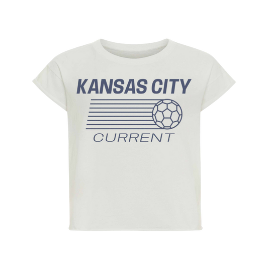 KC Current Women's Basic Soccer Ball Crop Tee