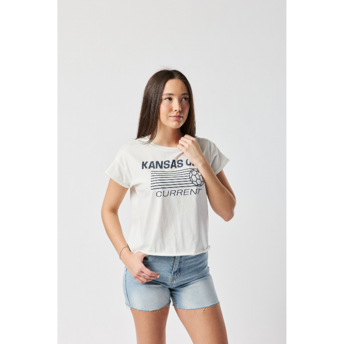 KC Current Women's Basic Soccer Ball Crop Tee