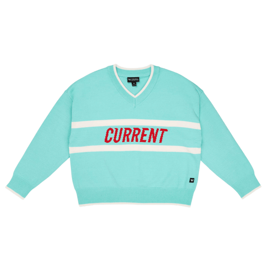 KC Current Women's Stripe Current V-Neck Sweater