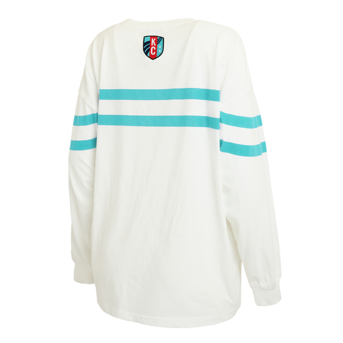 KC Current Women's Stripe Oversized Long Sleeve T-Shirt