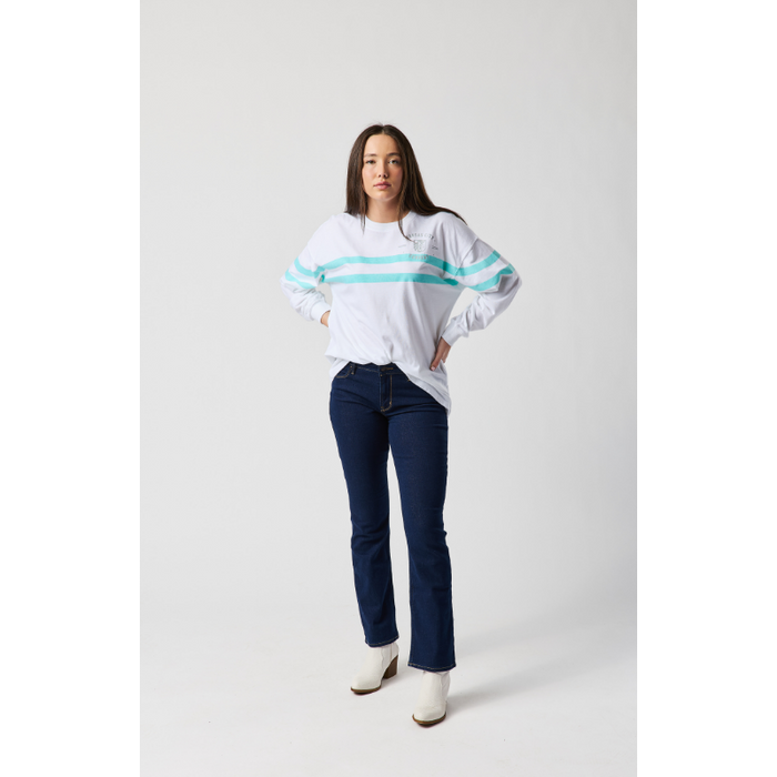 KC Current Women's Stripe Oversized Long Sleeve T-Shirt