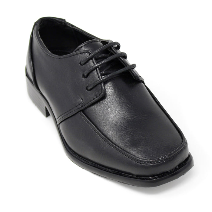 Kid's Lace-Up Loafers- Black