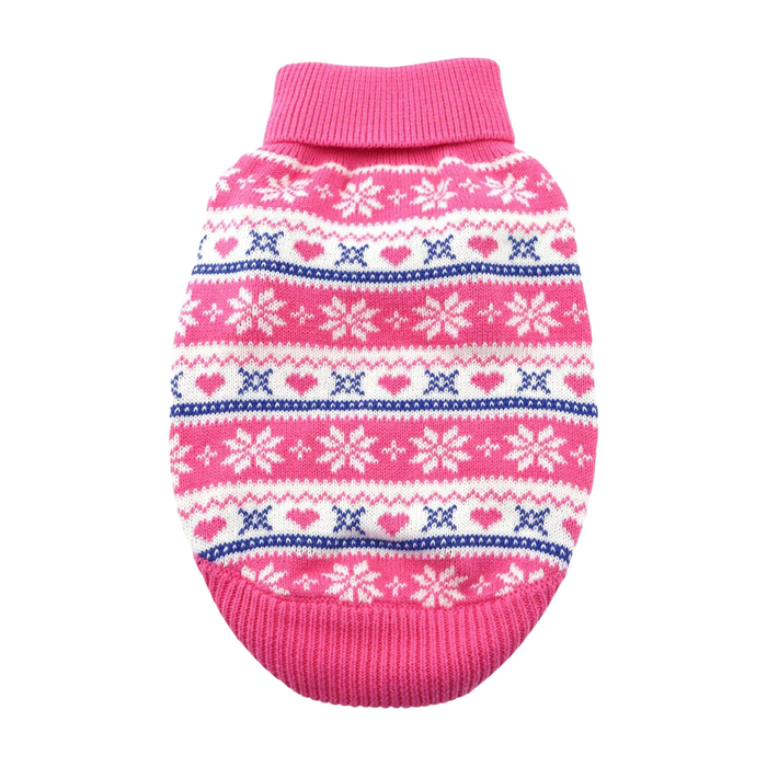 COMBED-COTTON-CABLE-KNIT-DOG-SWEATER-SNOWFLAKE-HEARTS-PINK