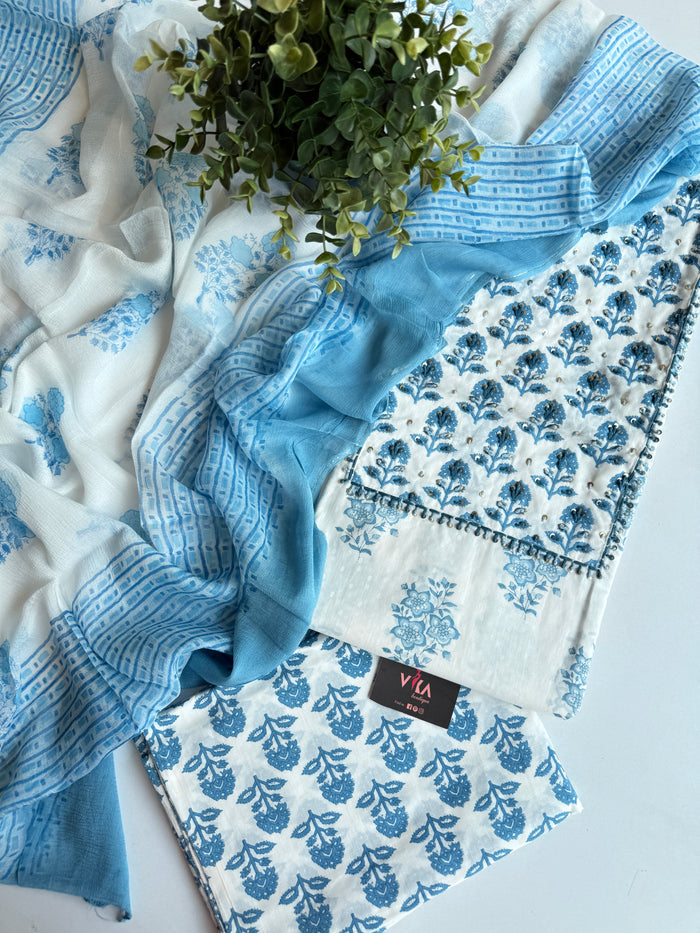 Knot work cotton salwar suit material