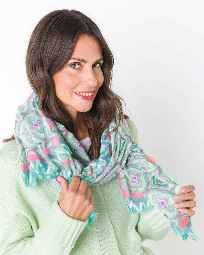 Kyla Patterned Viscose Scarf - The Classic Boutique
