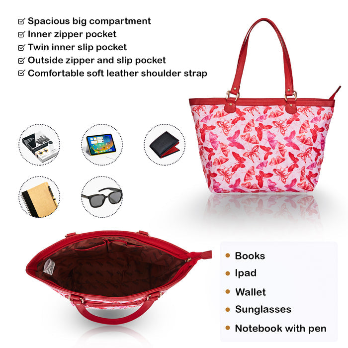 Women's butterfly tote shoulder bag for work, travel, and daily use-feature view
