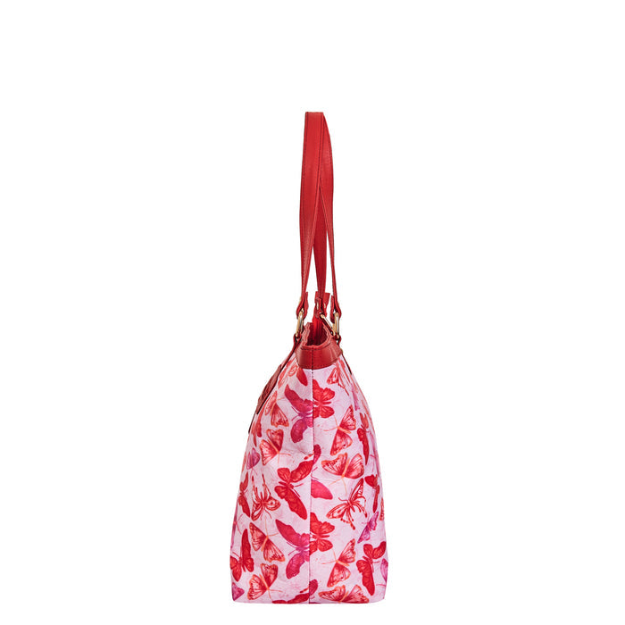 Women's butterfly tote shoulder bag for work, travel, and daily use-side view