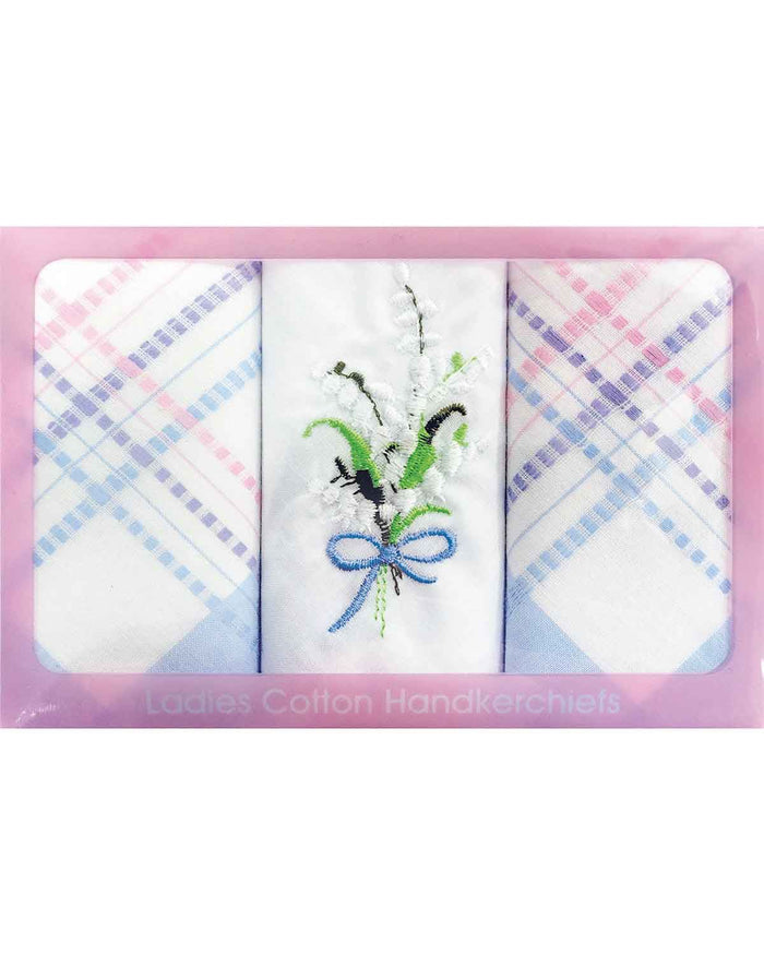 Ladies Embroidered Pure Cotton Handkerchiefs 2 Boxes of 3 - White - Image 2 - The Classic Boutique